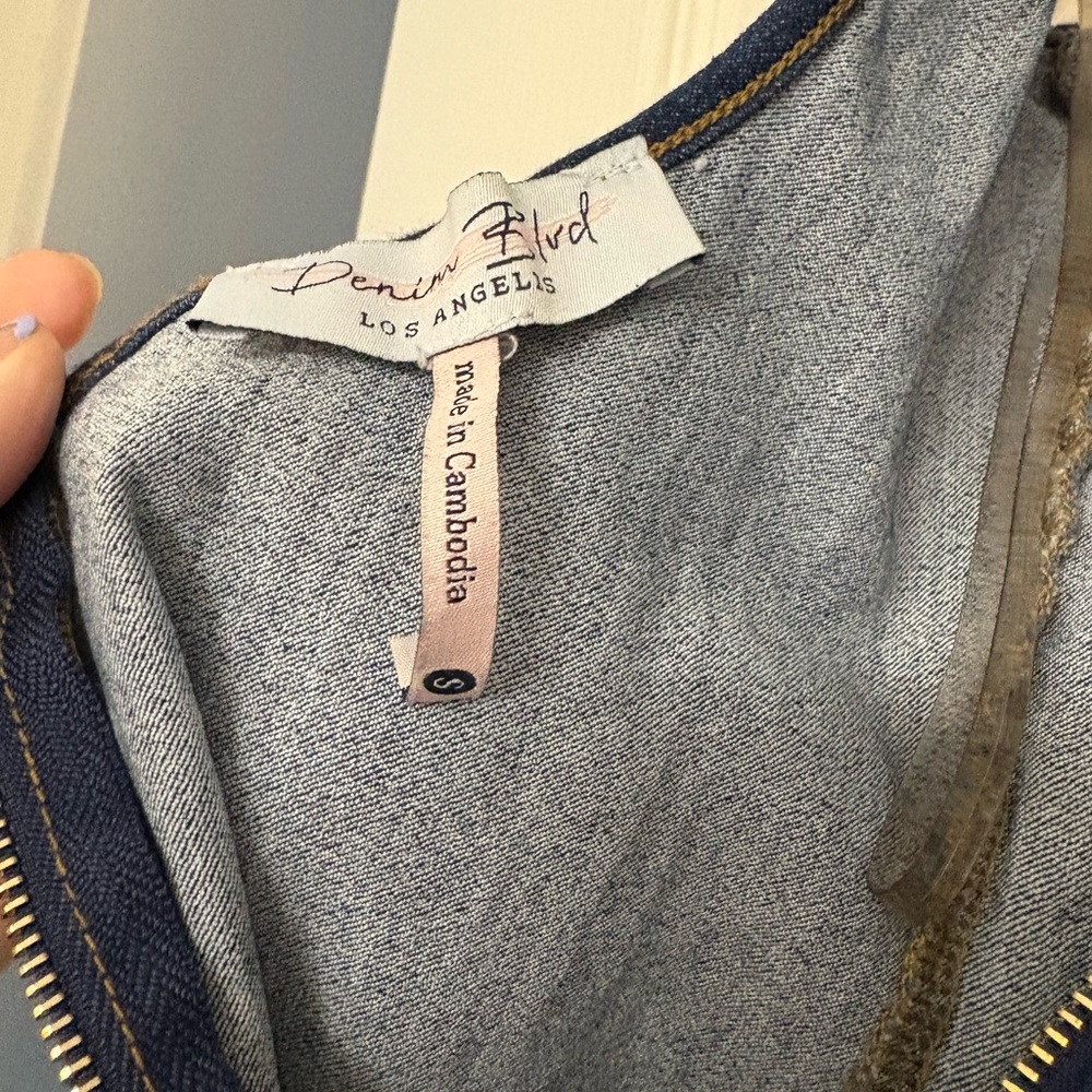 Denim Open-Back Mini Dress - Picture 7 of 7